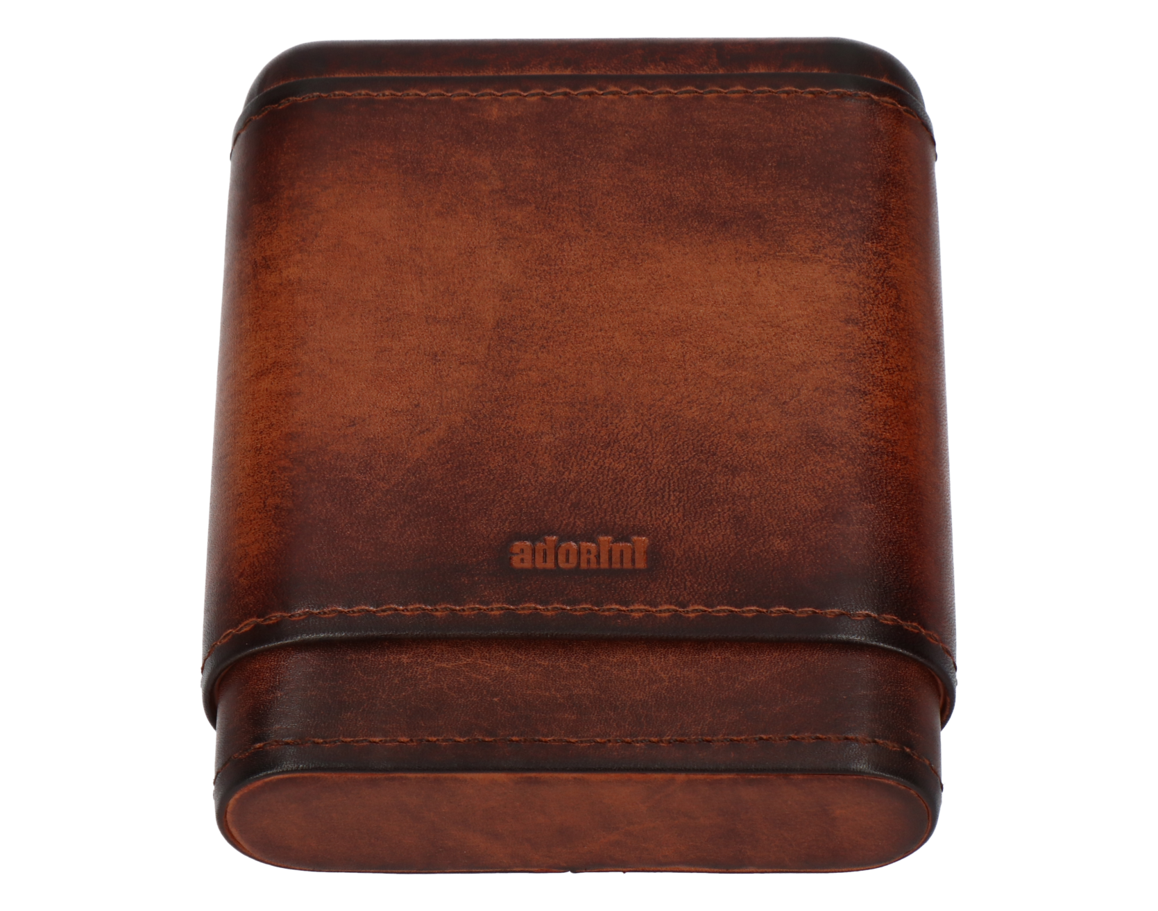 Adorini Zigarrenetui Vintage Echt Leder 3-5 Zigarren Braun