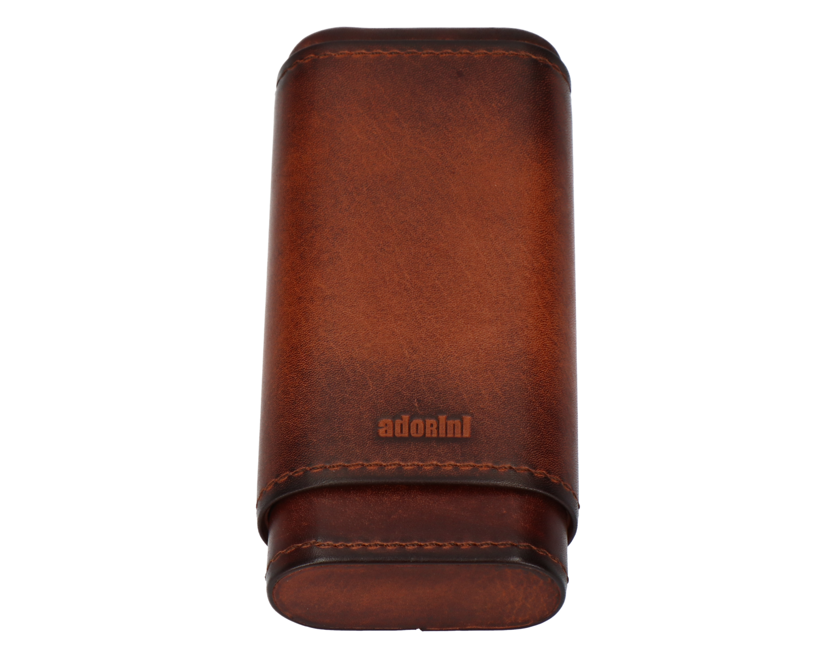 Adorini Zigarrenetui Vintage Echt Leder 2-3 Zigarren Braun